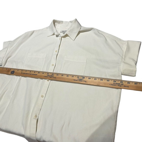 Madewell White Short Sleeve Button Up Shirt Womens S Boxy Cotton Poplin Core Top - Picture 4 of 6